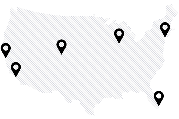 Map of Liquid Productions locations across the United States